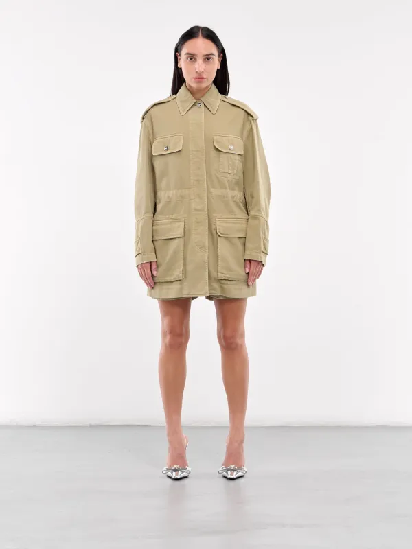 Cargo Denim Jacket (1016242-1A10427-1D770-TAUPE) sold by lorenzo