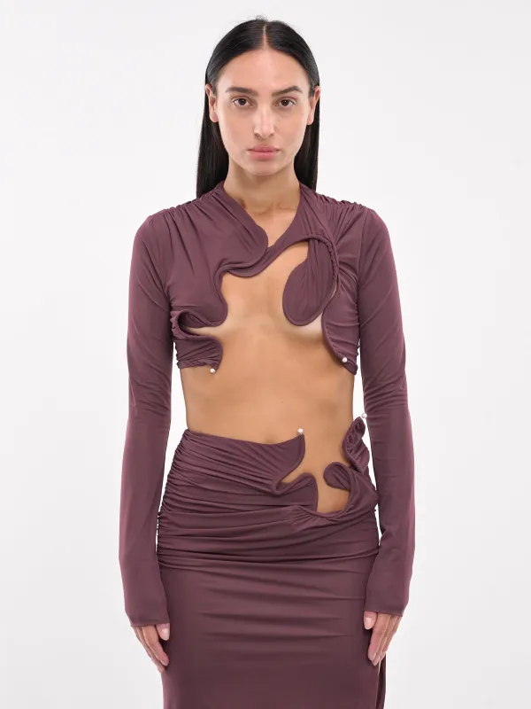 Venus Crop Top (23031003-MAHOGANY) sold by lorenzo