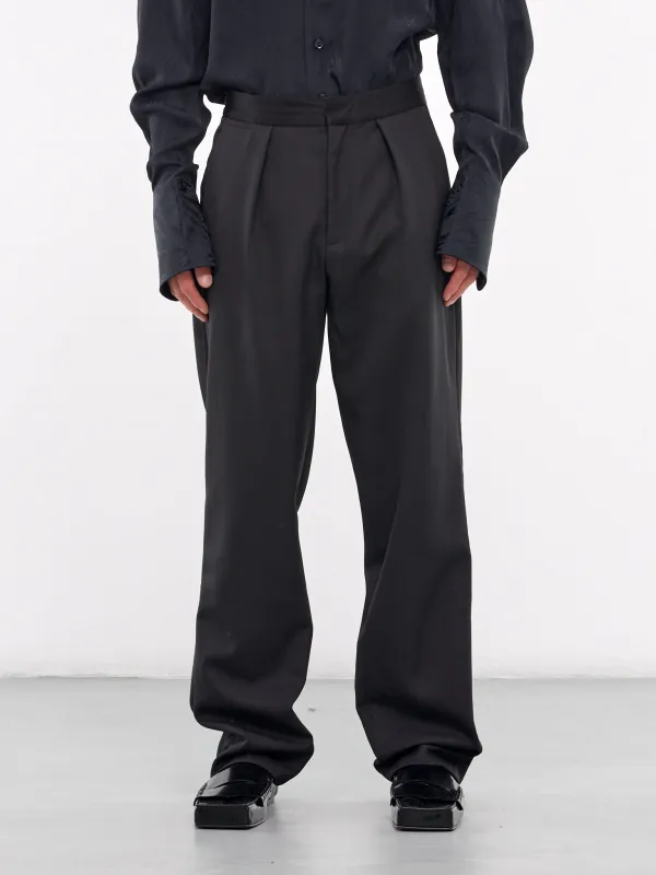 Straight Leg Smoking Trousers (0740-T115-BLACK) sold by lorenzo