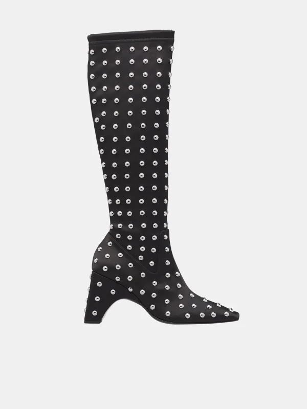 Studded Bridge Stretch Boots (COPSH58T857-BLACK-SILVER) sold by lorenzo