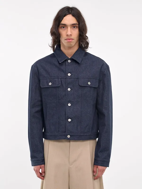 The Denim De-Nîmes Jacket (246DE067-1513-NAVY-STRIPE) sold by lorenzo