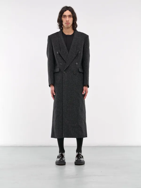 Glen Check Coat (COPM22F1002-BLACK-GREY) sold by lorenzo