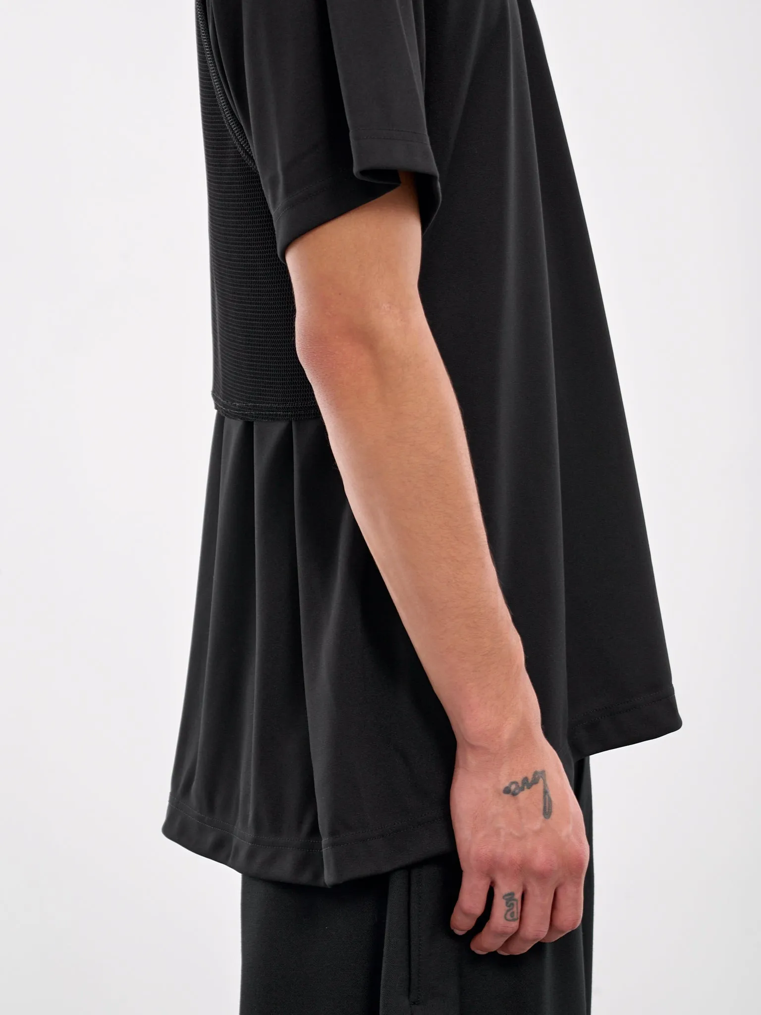 Tank Overlay Tee (PN-T010-051-BLACK-BLACK) sold by lorenzo product image thumbnail 4