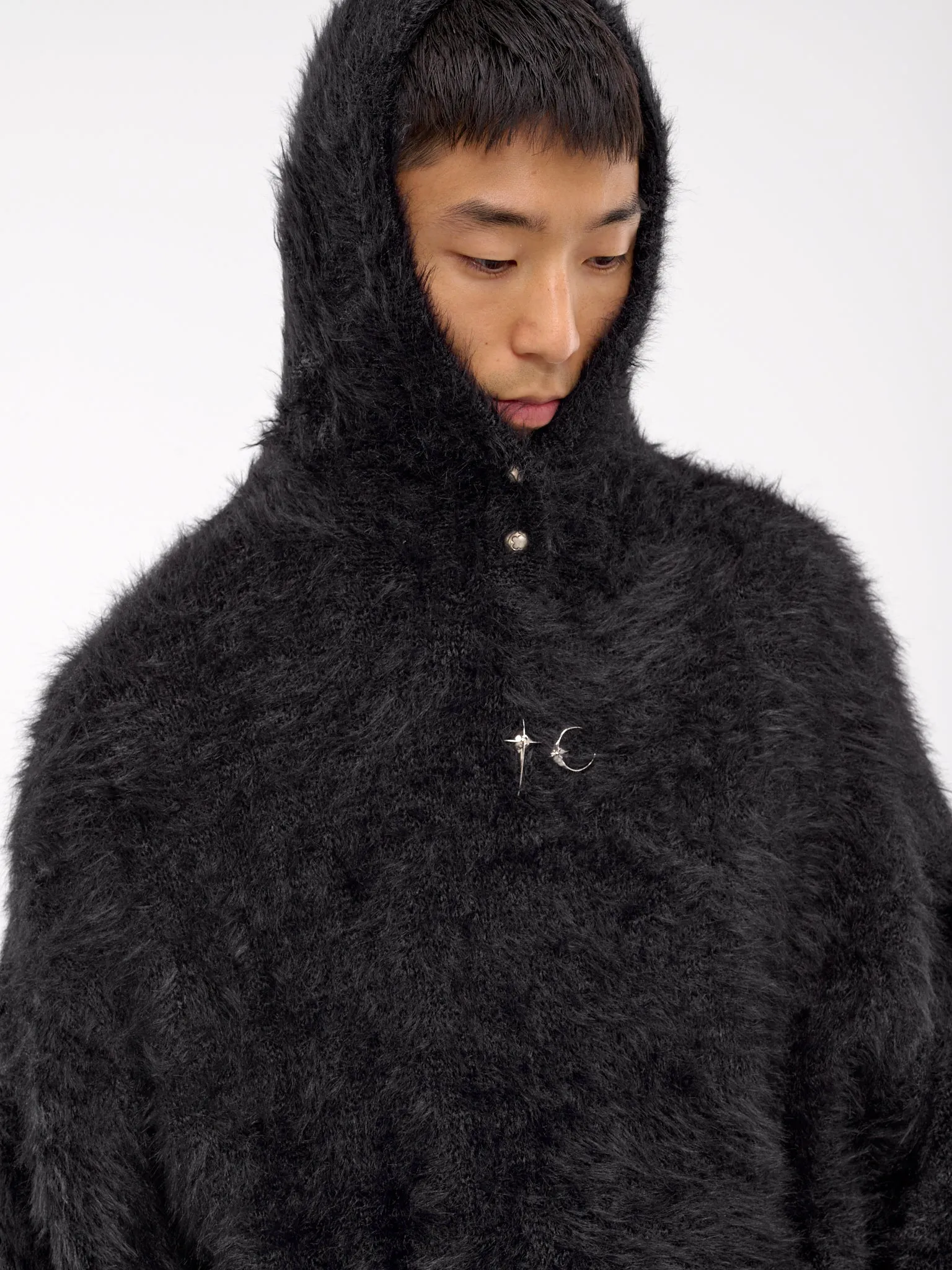 Pack Fur Zip-Up Hoodie (KN1101-BLACK) sold by lorenzo product image thumbnail 5