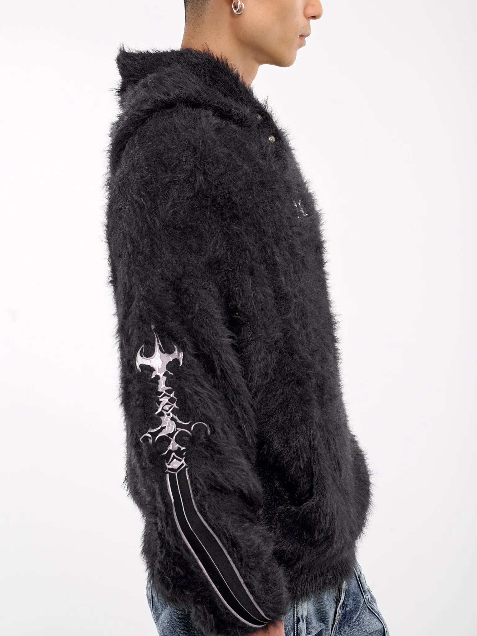Pack Fur Zip-Up Hoodie (KN1101-BLACK) sold by lorenzo product image thumbnail 4