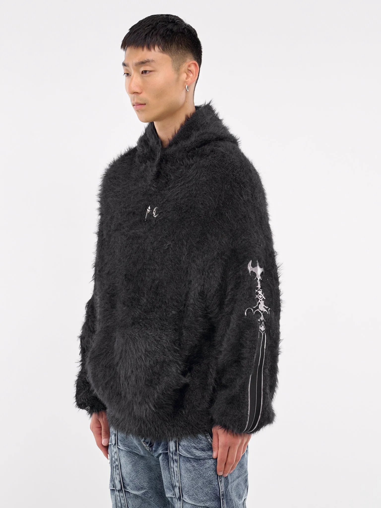 Pack Fur Zip-Up Hoodie (KN1101-BLACK) sold by lorenzo product image thumbnail 2
