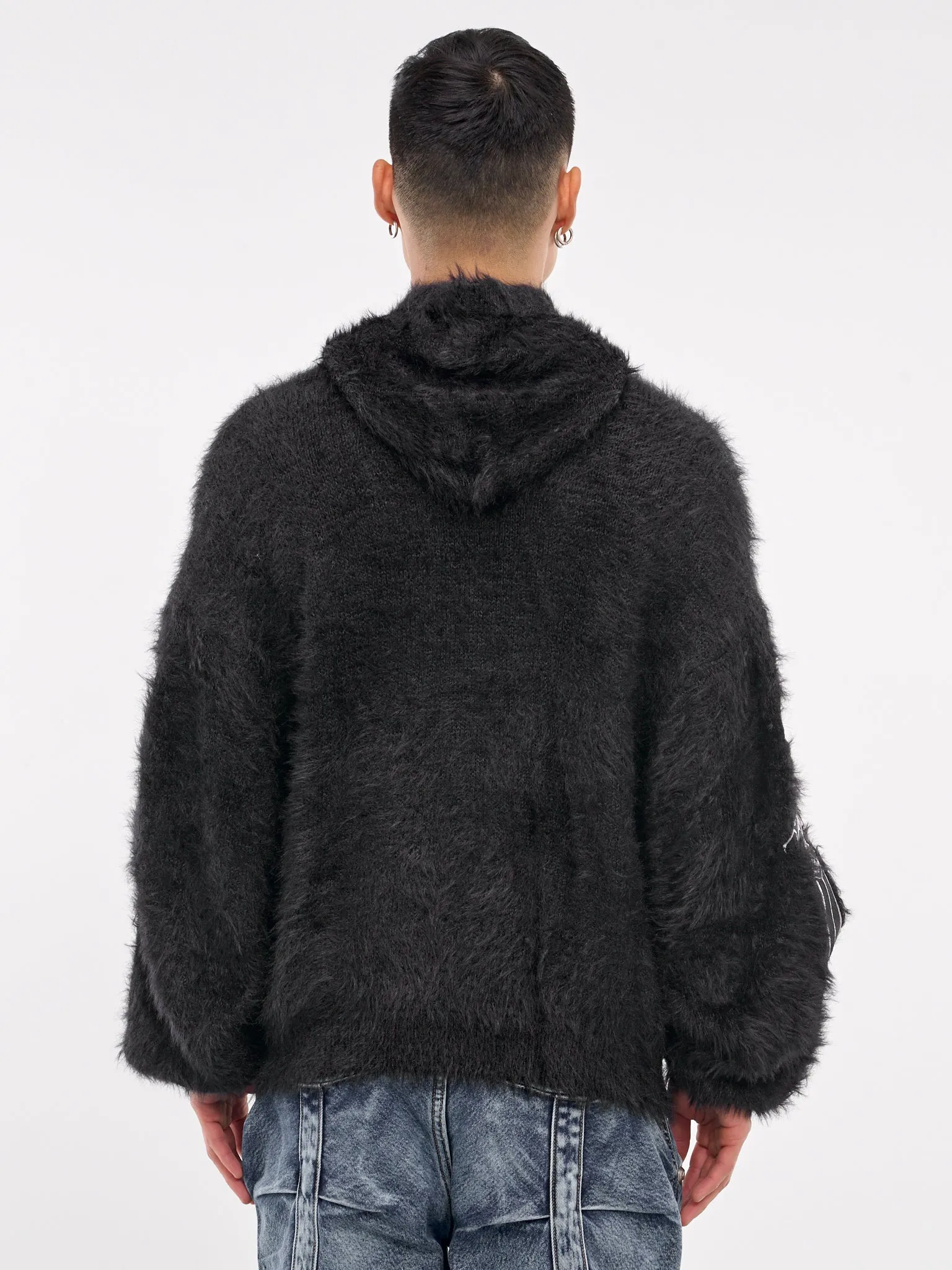 Pack Fur Zip-Up Hoodie (KN1101-BLACK) sold by lorenzo product image thumbnail 3