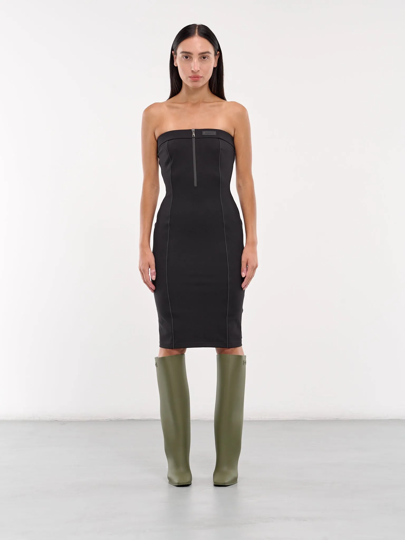 Bustier Open Back Midi Dress (COPJS95F5004-BLACK) sold by lorenzo
