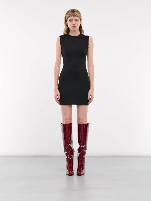 Handprint Sleeveless Mini Dress (DR0122FA01-BLACK) sold by lorenzo