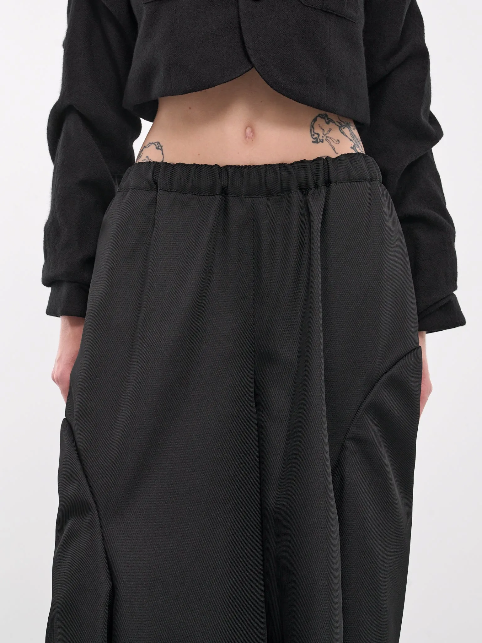 Draped Elastic Trousers (GN-P014-051-BLACK) sold by lorenzo product image thumbnail 4