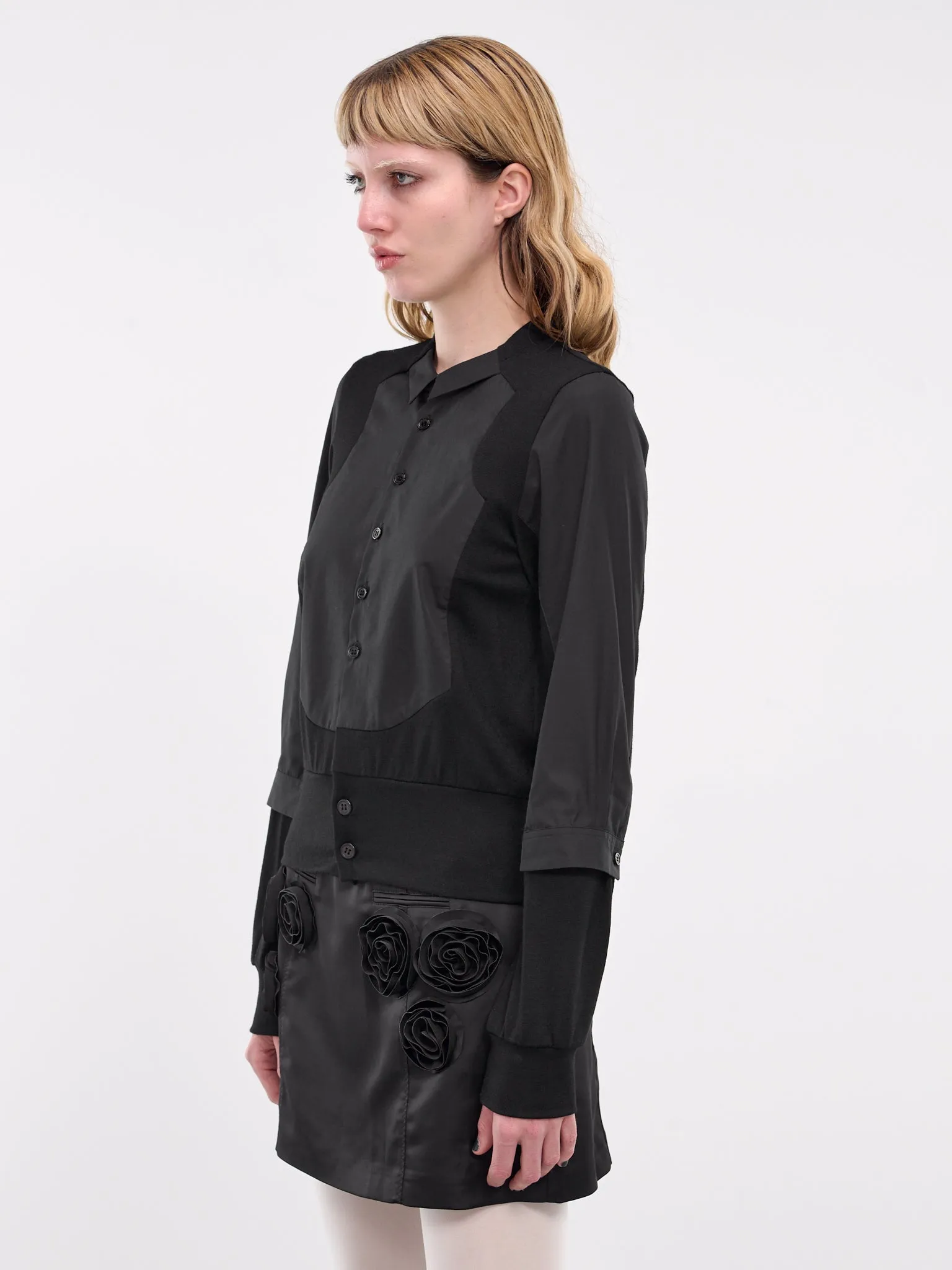 Hybrid Shirt Cardigan (3N-B008-051-BLACK) sold by lorenzo product image thumbnail 2