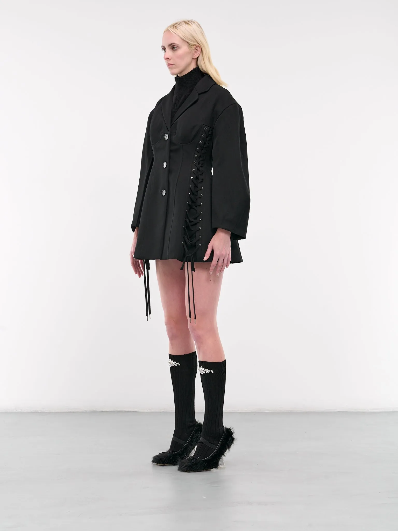 Puff Sculpted Corset Jacket (6109-0297-BLACK) sold by lorenzo product image thumbnail 2