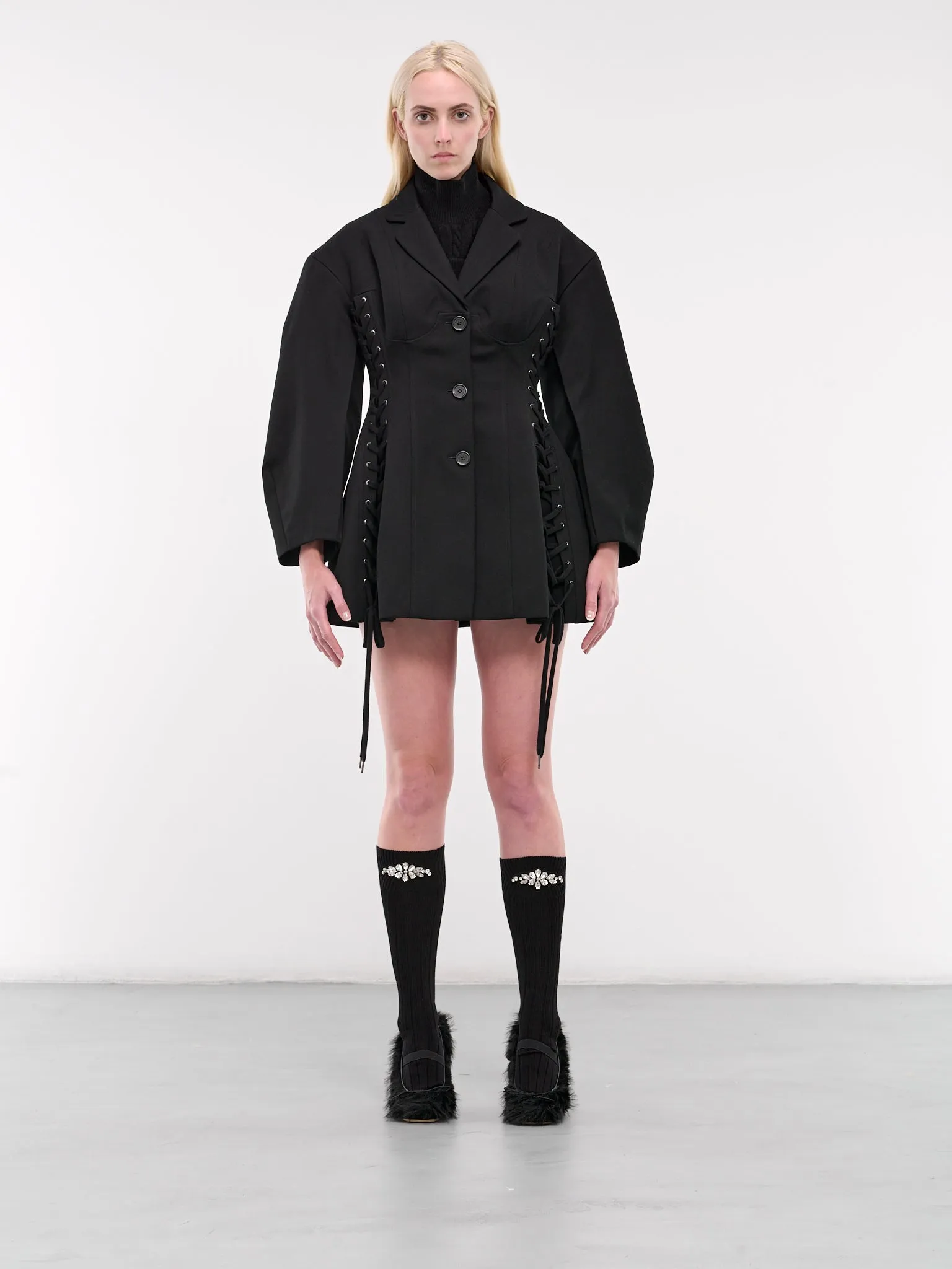 Puff Sculpted Corset Jacket (6109-0297-BLACK) sold by lorenzo