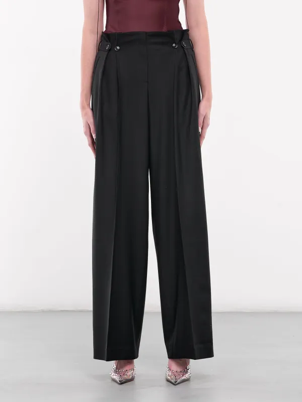 Pleated Trousers (FW2455-BLACK) sold by lorenzo