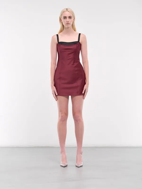 Mini Dress (FW2417-VIVID-BURGUNDY-BLACK) sold by lorenzo