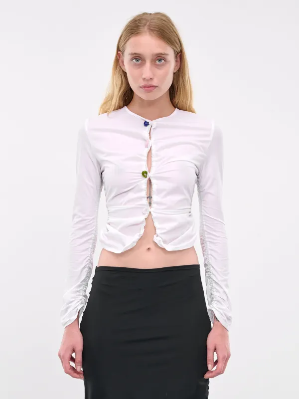 Bodycon Jersey Cardigan (TOP8-WHITE) sold by lorenzo