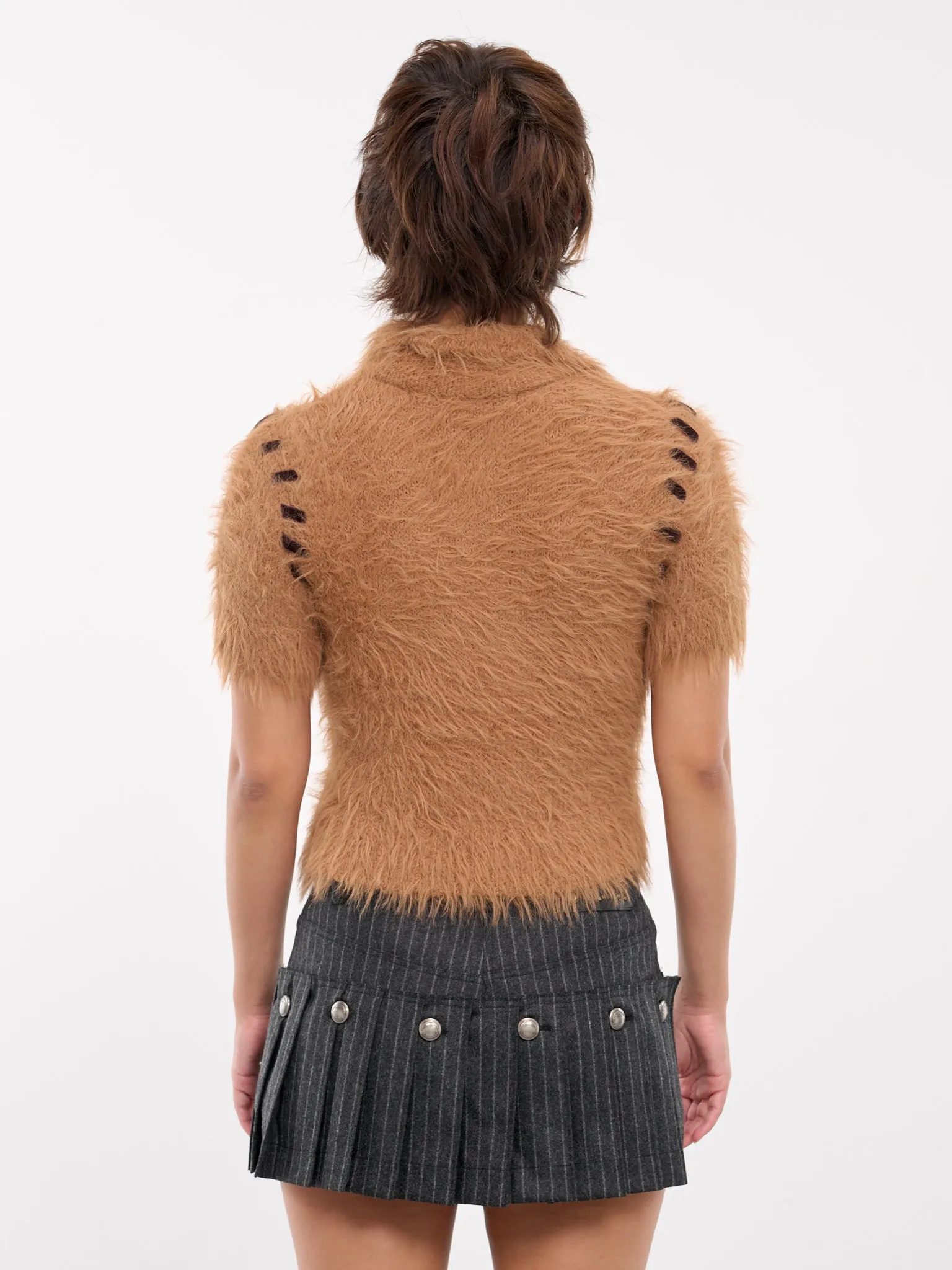 Bear Knit Polo Top (ATB1186W-BROWN) sold by lorenzo product image thumbnail 3