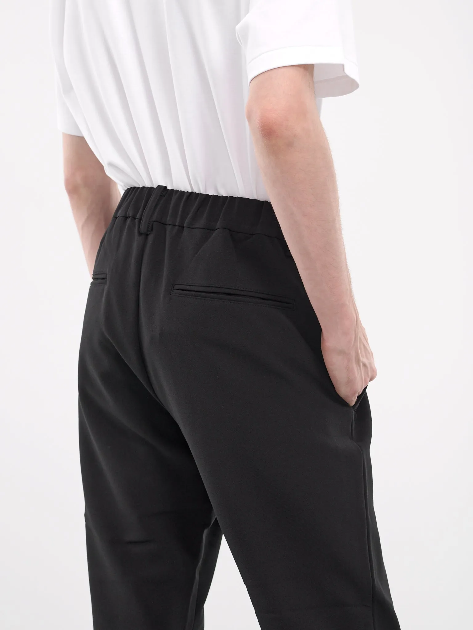 Elasticated Slim Trousers (AP42-047-BLACK) sold by lorenzo product image thumbnail 4