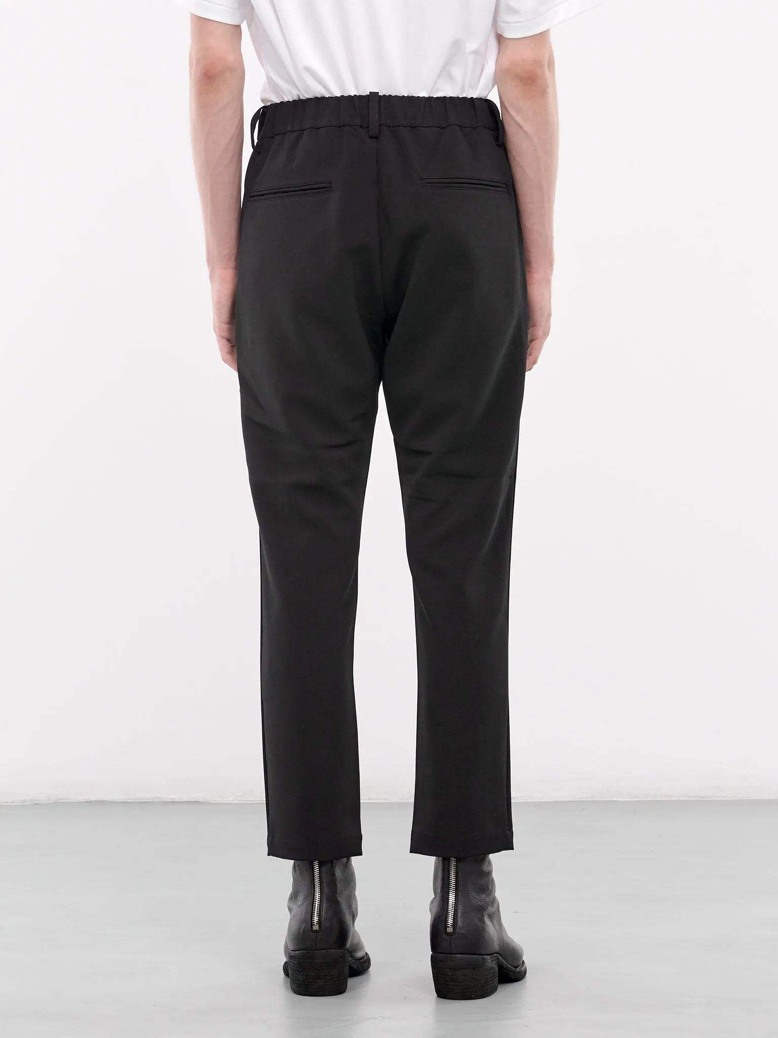 Elasticated Slim Trousers (AP42-047-BLACK) sold by lorenzo product image thumbnail 3