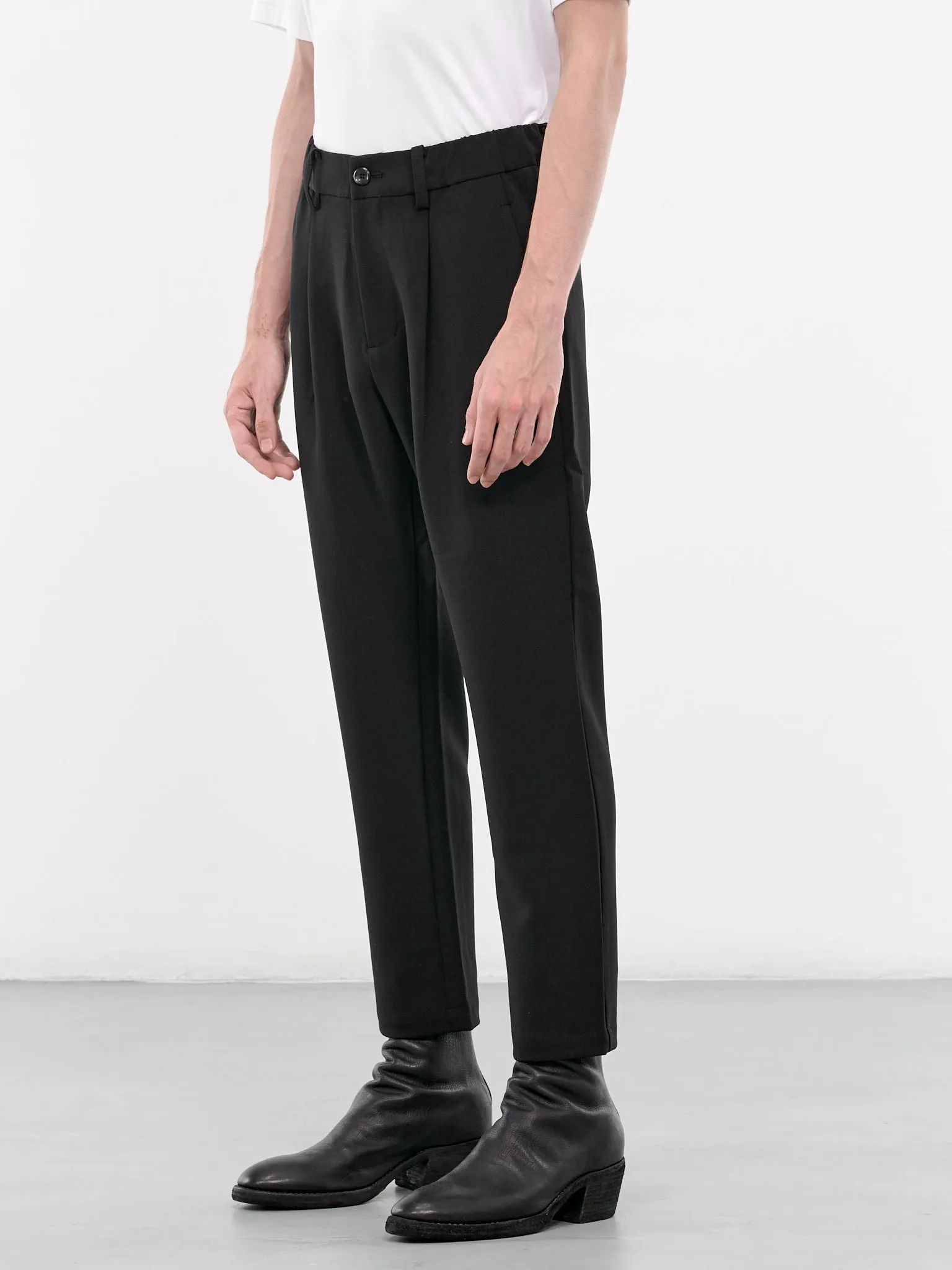 Elasticated Slim Trousers (AP42-047-BLACK) sold by lorenzo product image thumbnail 2