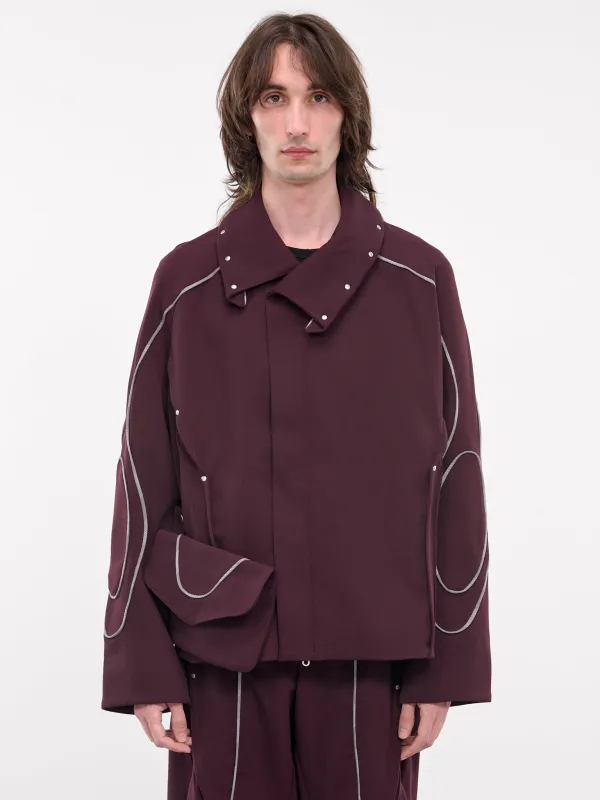 Chalice Jacket & Bag (J05-48-MAROON) made by Kiko Kostadinov