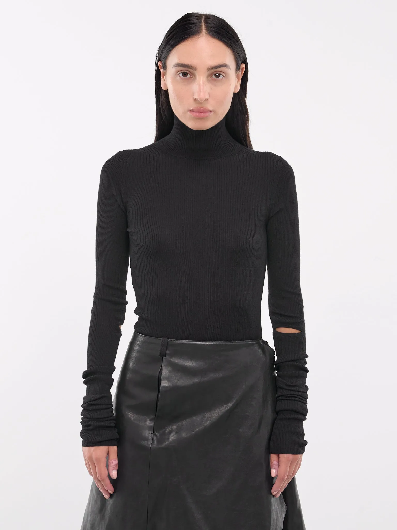 Olenka Ribbed Turtleneck (B0012284-KN043-BLACK) sold by lorenzo