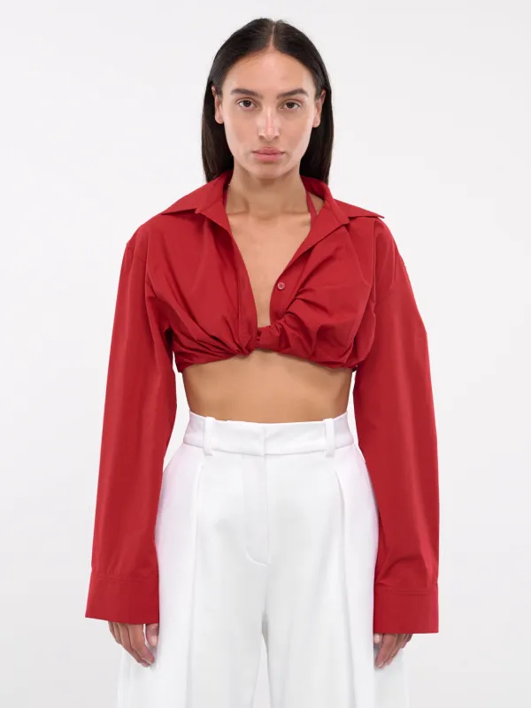 La Chemise Bahia Courte (243SH042-1618-DARK-RED) sold by lorenzo