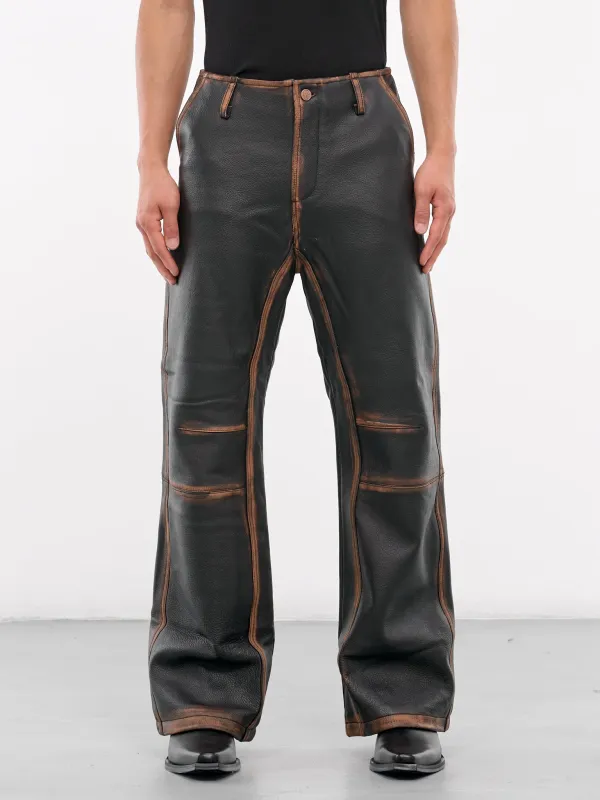 Consumed Leather Trousers (CONSUMED-LEATHER-PANTS-BROWN) sold by lorenzo
