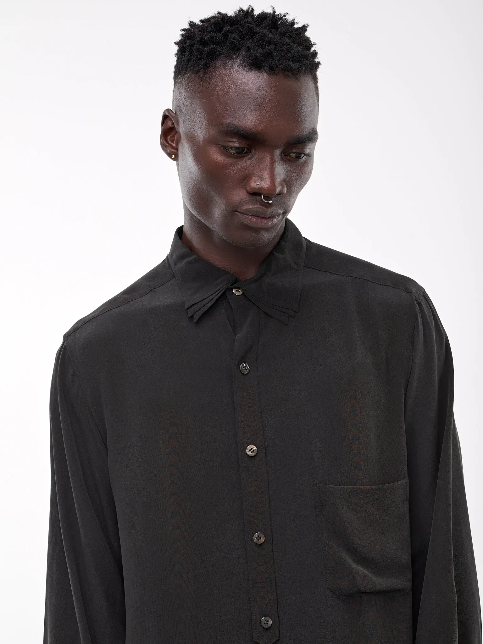Triple Collar Shirt (H0-B61-424-BLACK) sold by lorenzo product image thumbnail 5