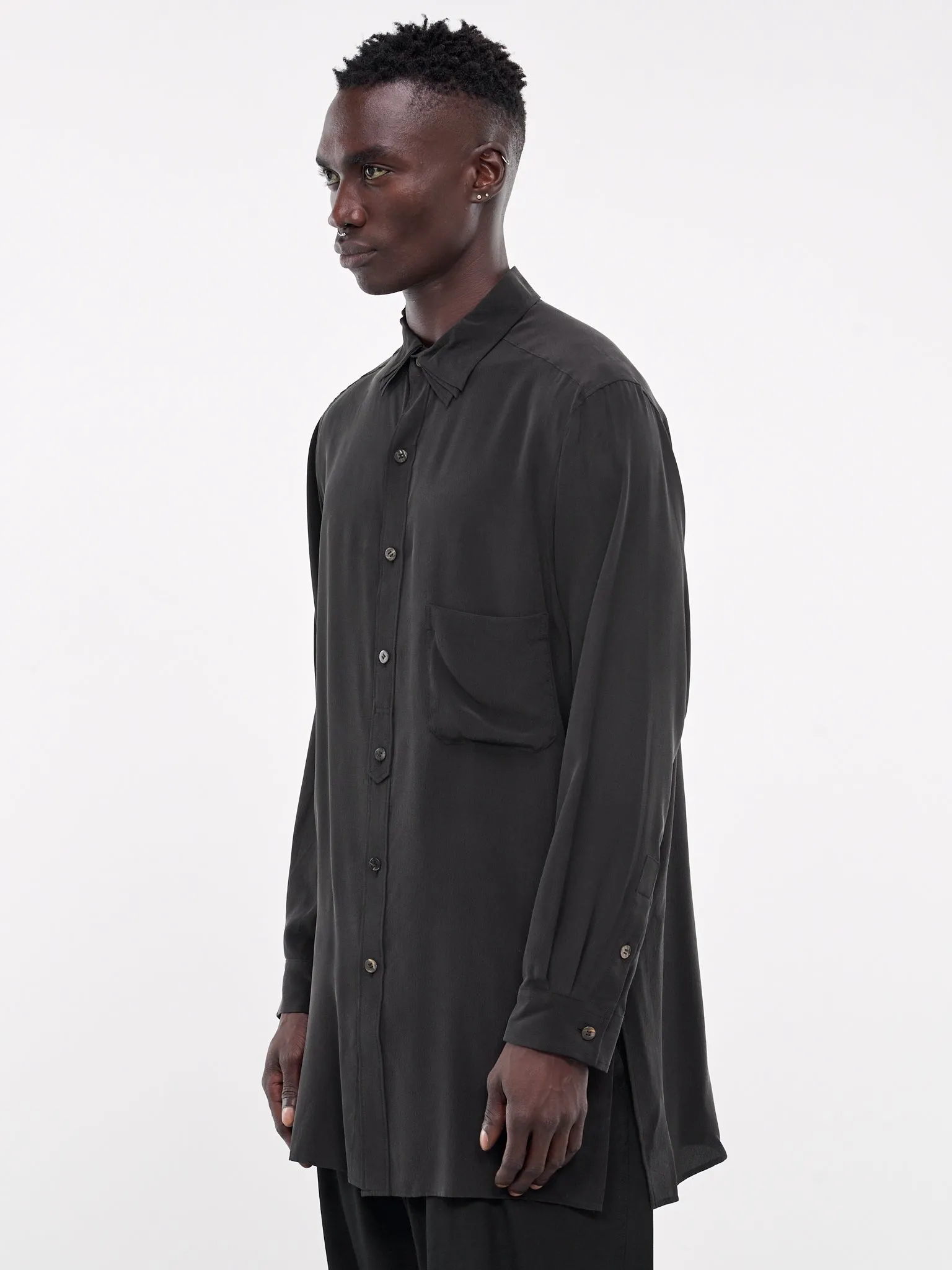 Triple Collar Shirt (H0-B61-424-BLACK) sold by lorenzo product image thumbnail 2