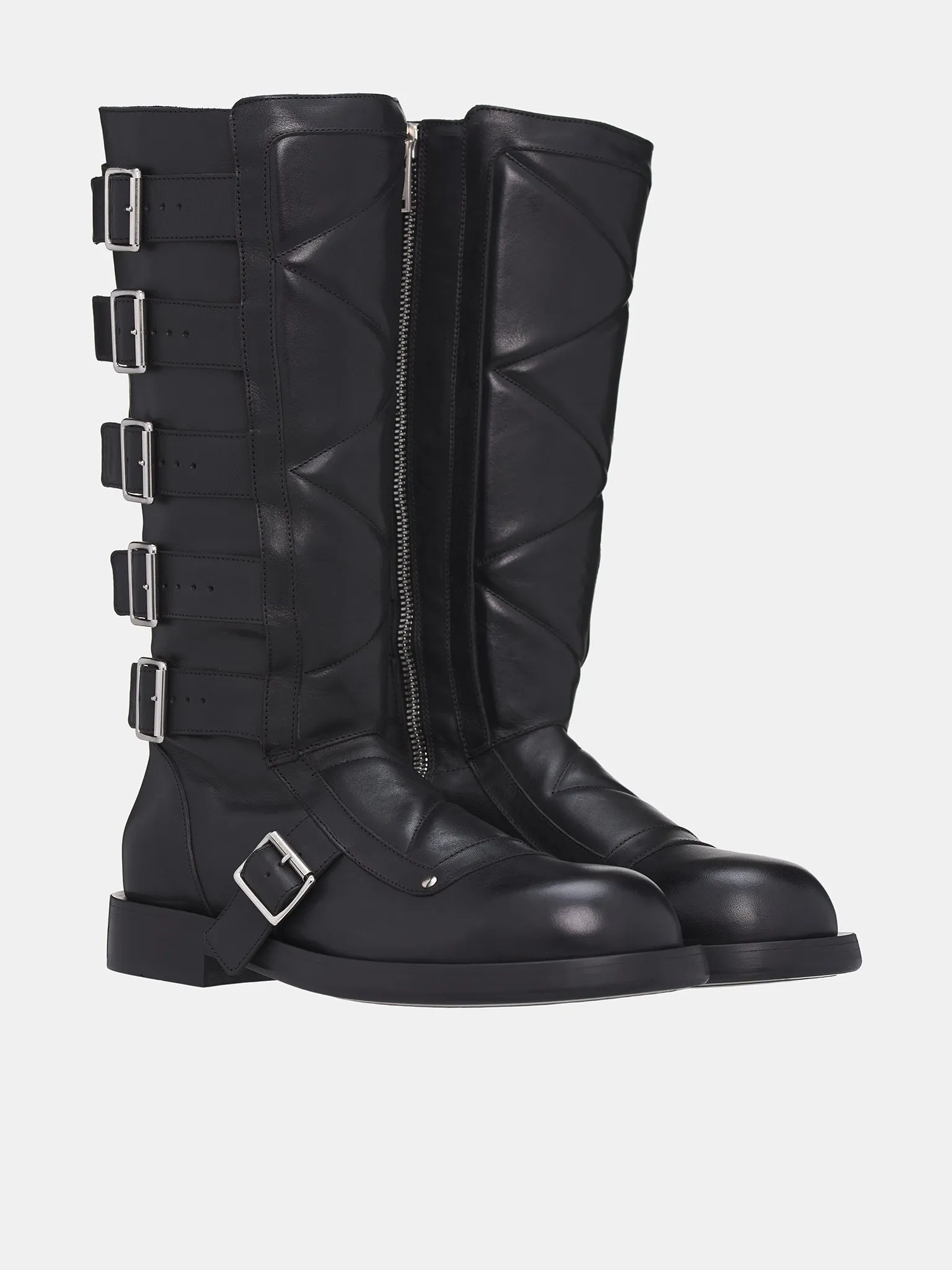 Jace Belted Biker Boots (B0012119-LT141-BLACK) sold by lorenzo product image thumbnail 2
