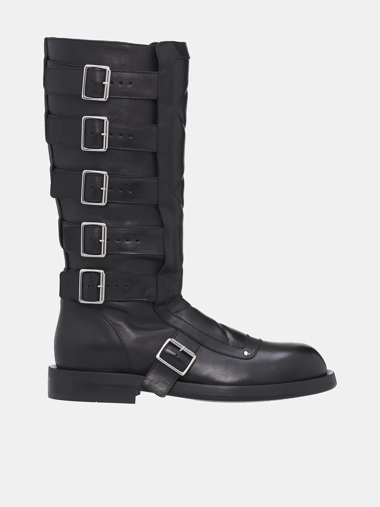 Jace Belted Biker Boots (B0012119-LT141-BLACK) sold by lorenzo