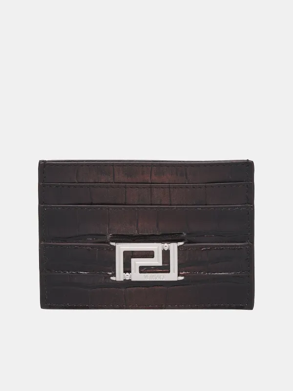 Greca Goddess Card Holder (1007218-1A12257-1X44P-SOIL-PAL) made by Versace