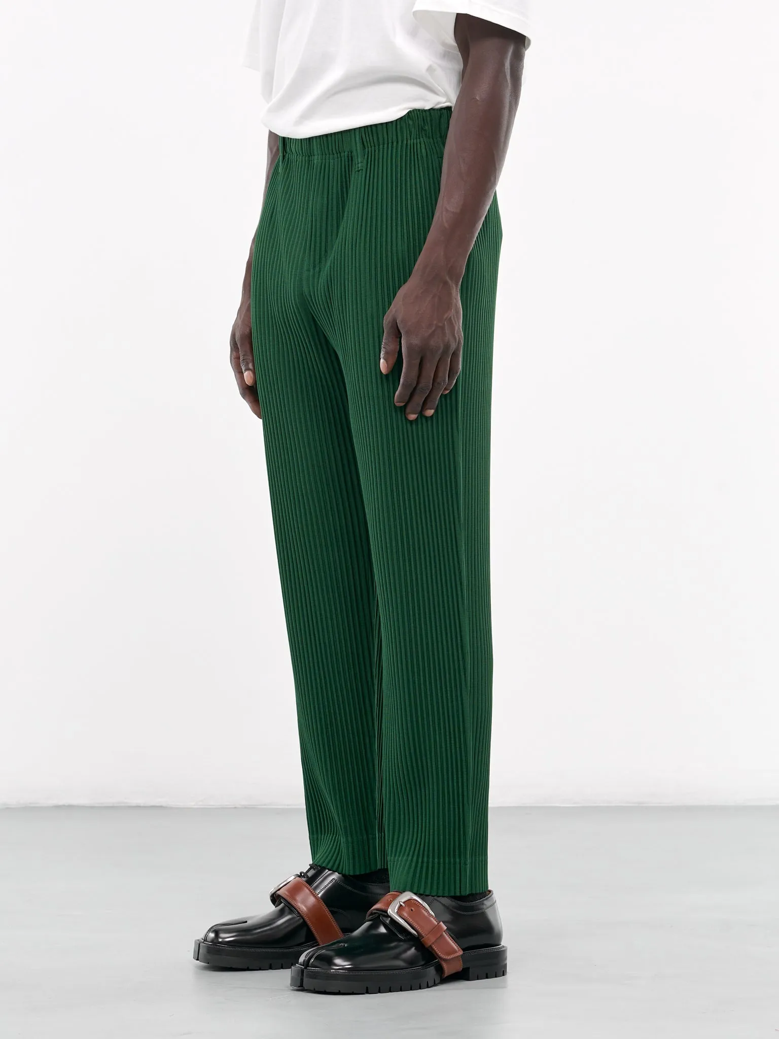 Tailored Pleats 1 Trousers (HP48JF152-64-SEAWEED-GREEN) sold by lorenzo product image thumbnail 2