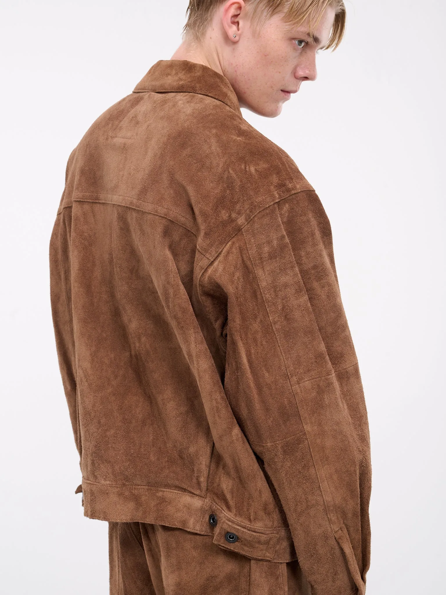 Suede Trucker Jacket (AUJ2407-BIG-CAMEL) sold by lorenzo product image thumbnail 4