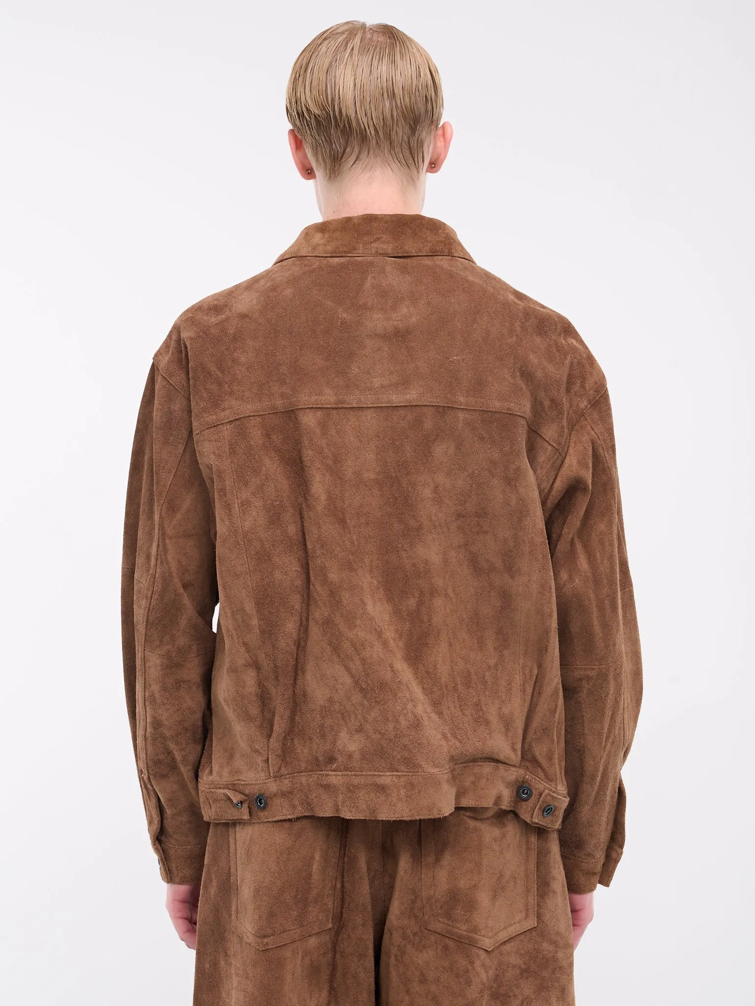 Suede Trucker Jacket (AUJ2407-BIG-CAMEL) sold by lorenzo product image thumbnail 3