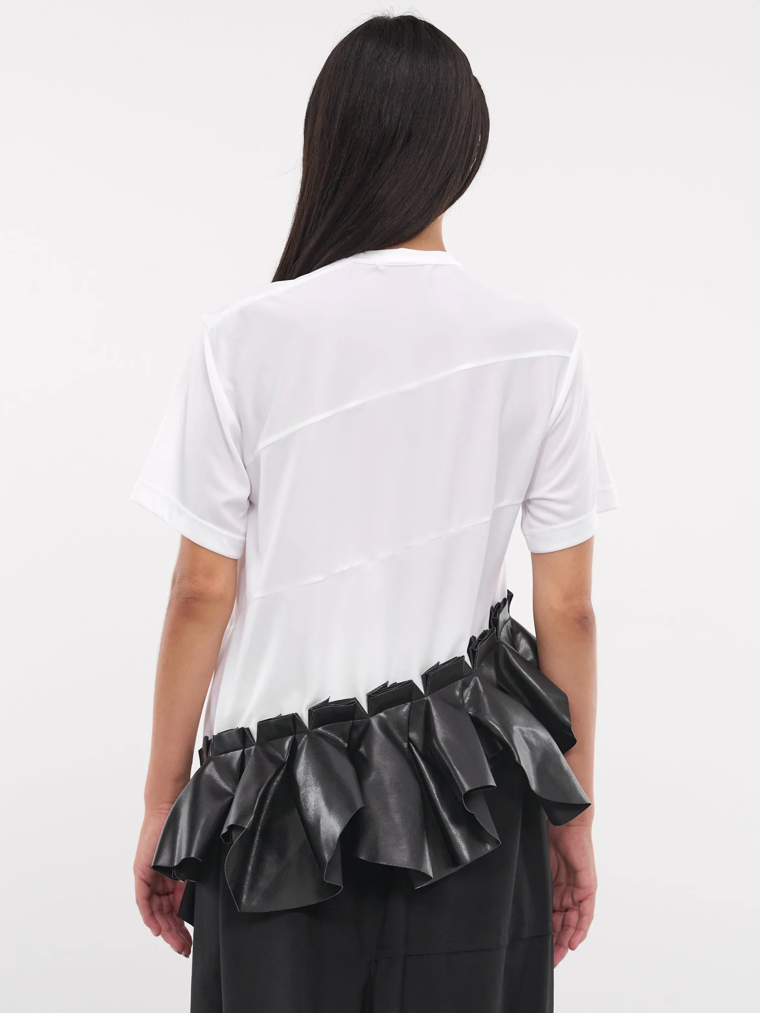 Faux Leather Applique Tee (GN-T004-051-WHITE) sold by lorenzo product image thumbnail 3