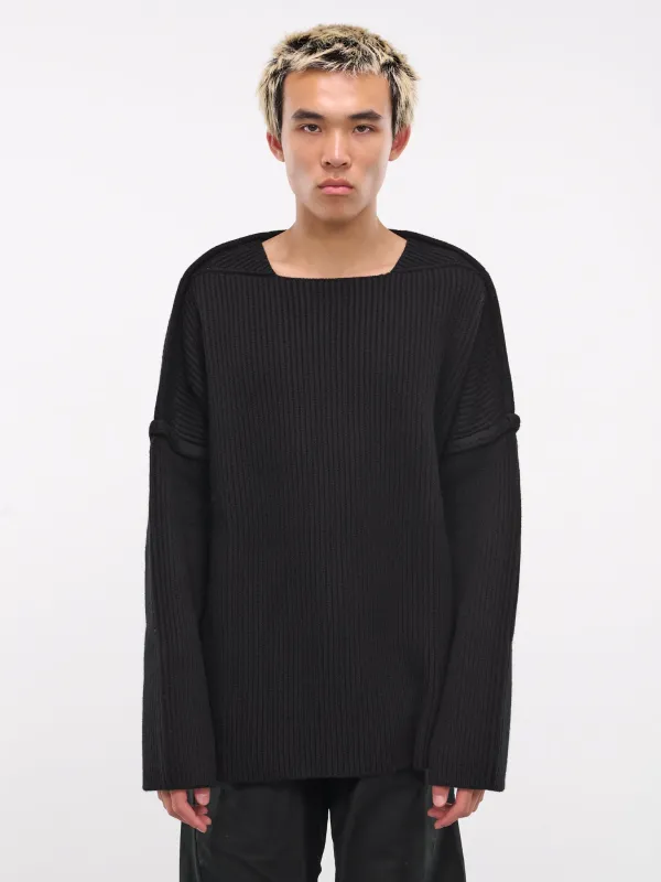 Rib-Knit Sweater (J21GP0153-J14747-BLACK) sold by lorenzo