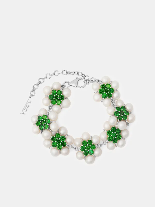 The 42 Pearl Flower Bracelet (JLG0014G-WG-WHITE-GOLD) sold by lorenzo