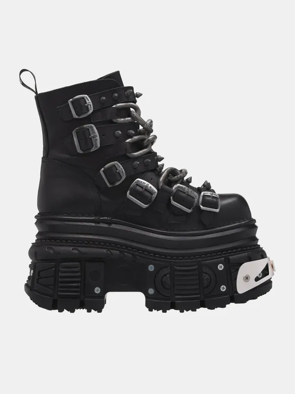 New Rock Chain Hiking Boots (D2NZ716-01-LEATHER-BLACK) sold by lorenzo