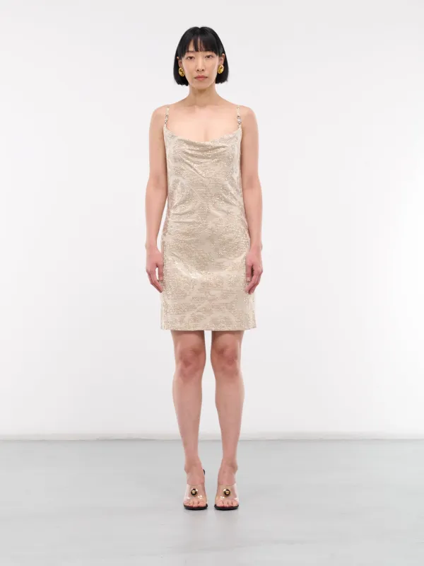 Sequin Pattern Dress (1016407-1A11744-1KF90-MASTIC) sold by lorenzo