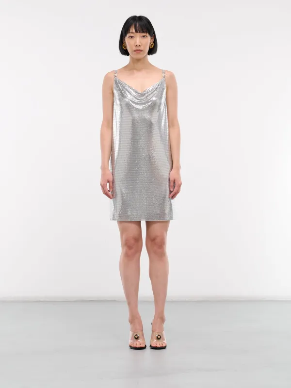 Metal Mesh Slip Dress (1016119-1A11271-1X050-NICKEL) sold by lorenzo