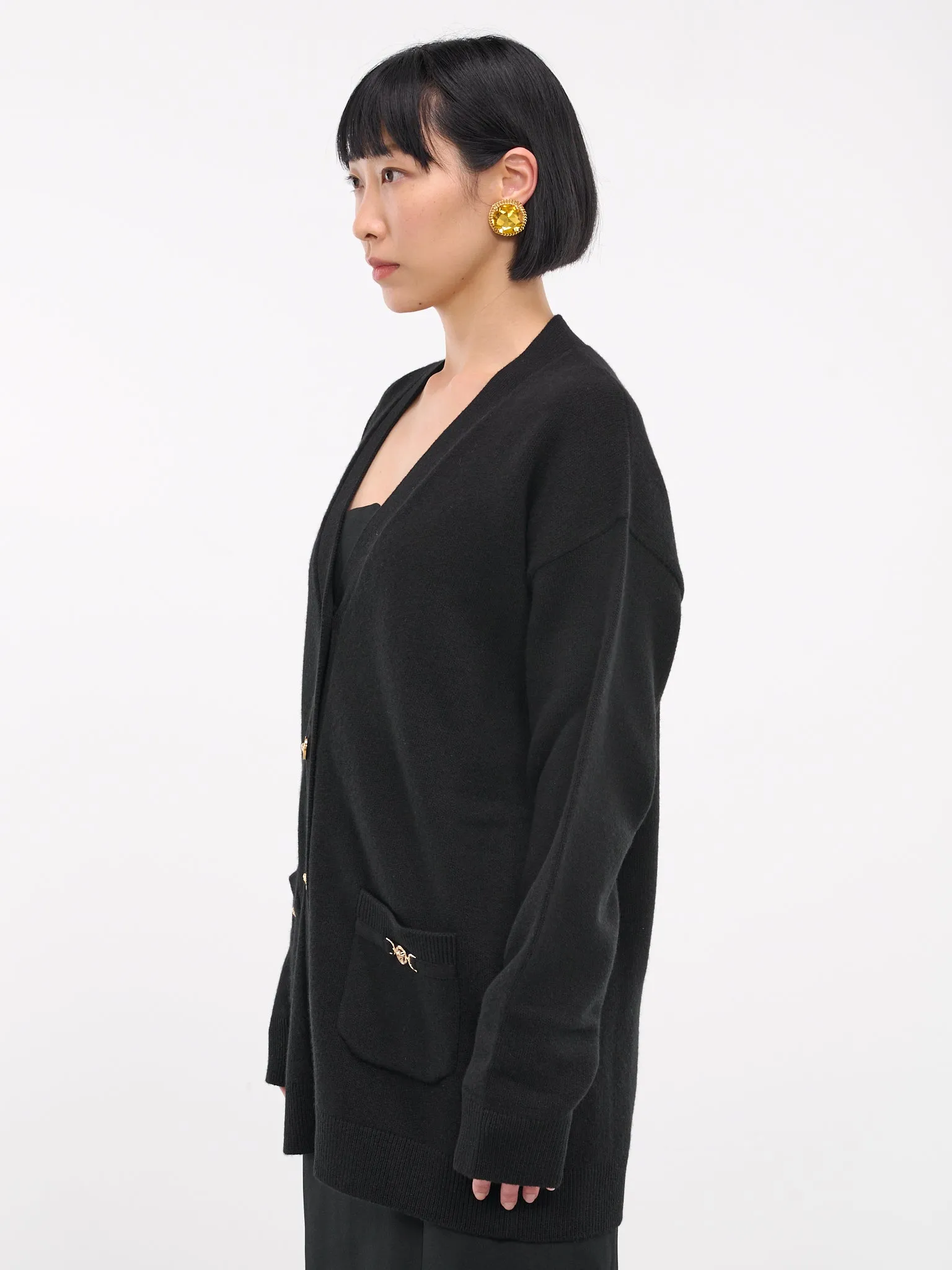 Wool-Cashmere Cardigan (1014091-1A11287-1B000-BLACK) sold by lorenzo product image thumbnail 2