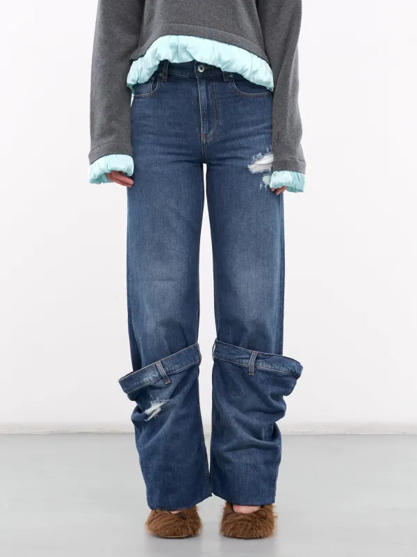 Deconstructed Layered Jeans (DT0056-PG1164-LIGHT-BLUE) sold by lorenzo