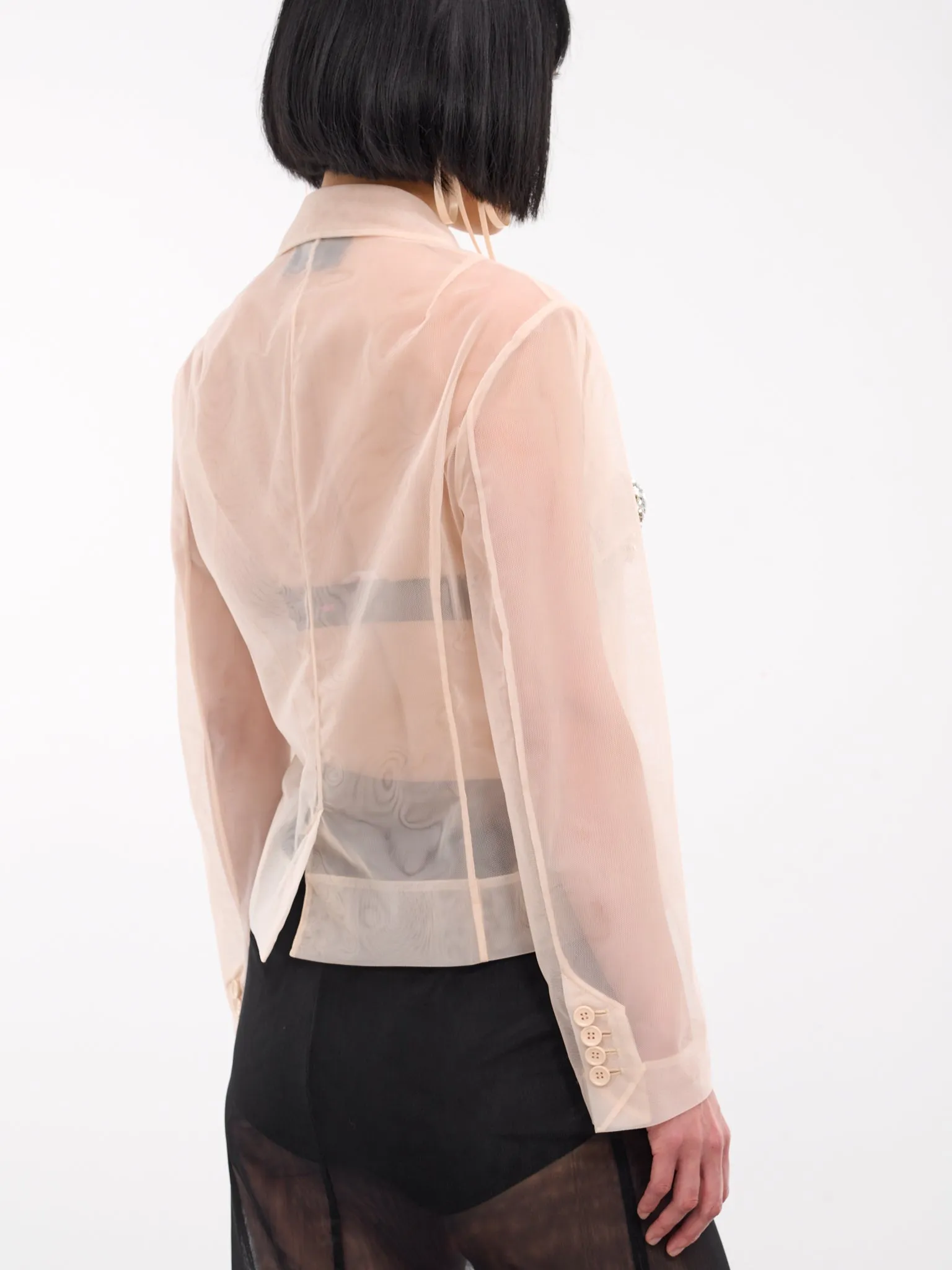 Sheer Tulle Jacket (6097B-0069-NUDE-CLEAR) sold by lorenzo product image thumbnail 4