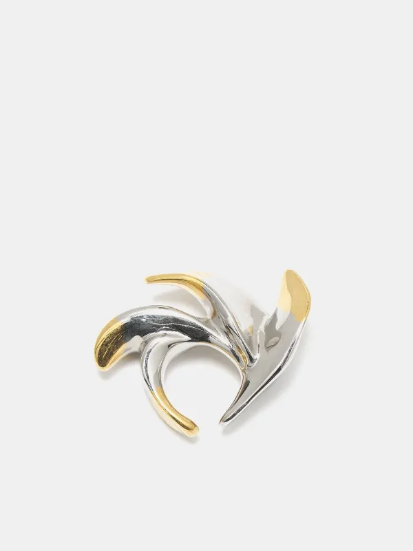 Petali Ear Cuff (F24-EA005-S-SILVER-GOLD) sold by lorenzo