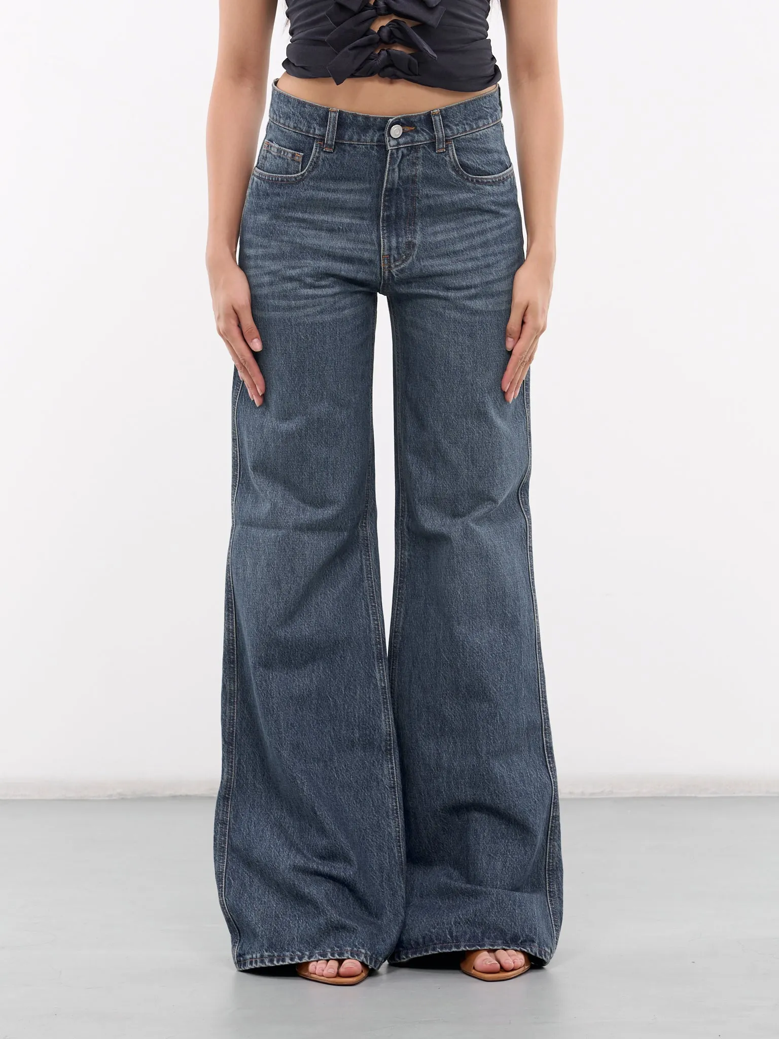 Wide Leg Denim Jeans (COPP95252-BLUE) sold by lorenzo
