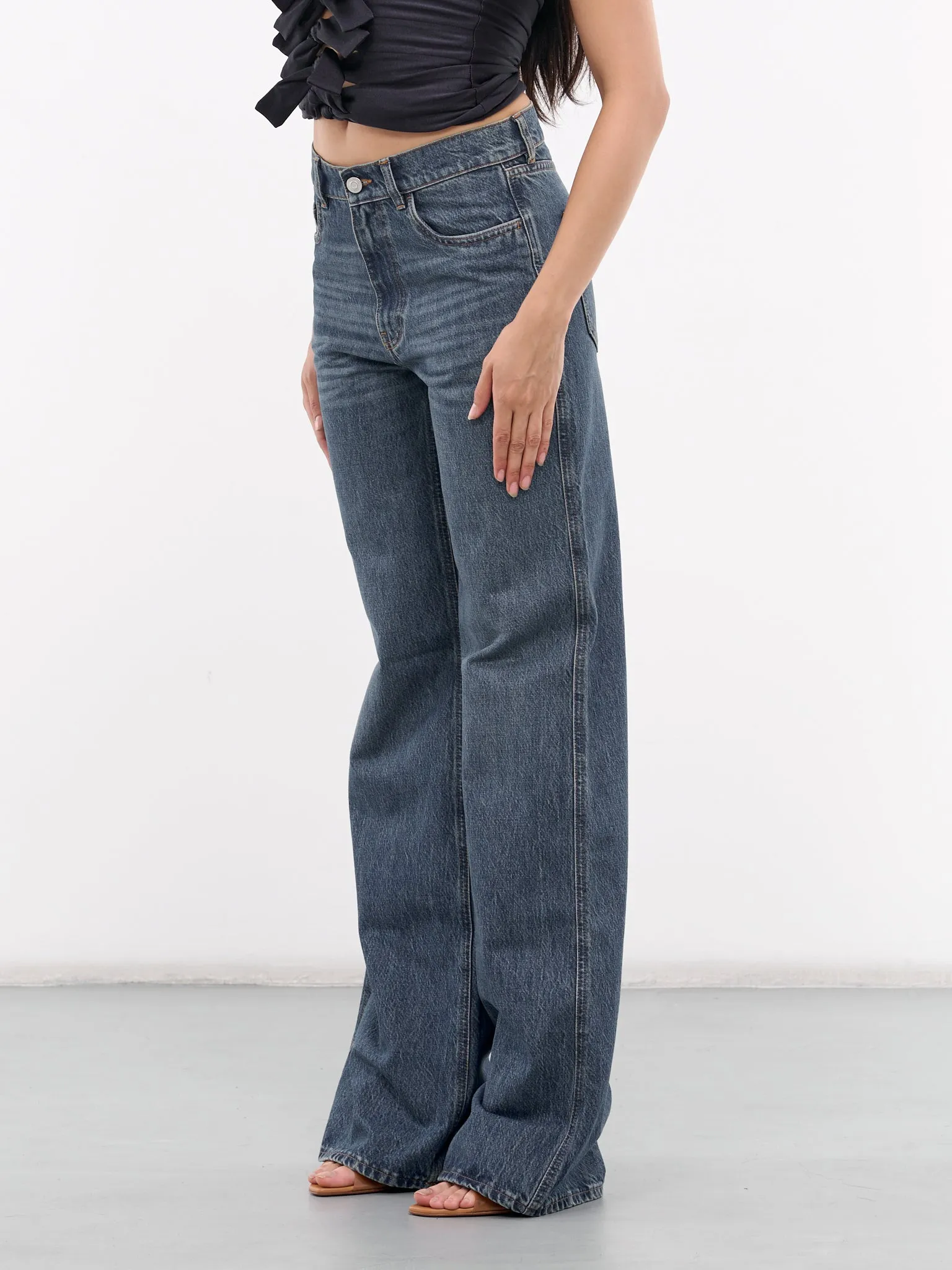 Wide Leg Denim Jeans (COPP95252-BLUE) sold by lorenzo product image thumbnail 2