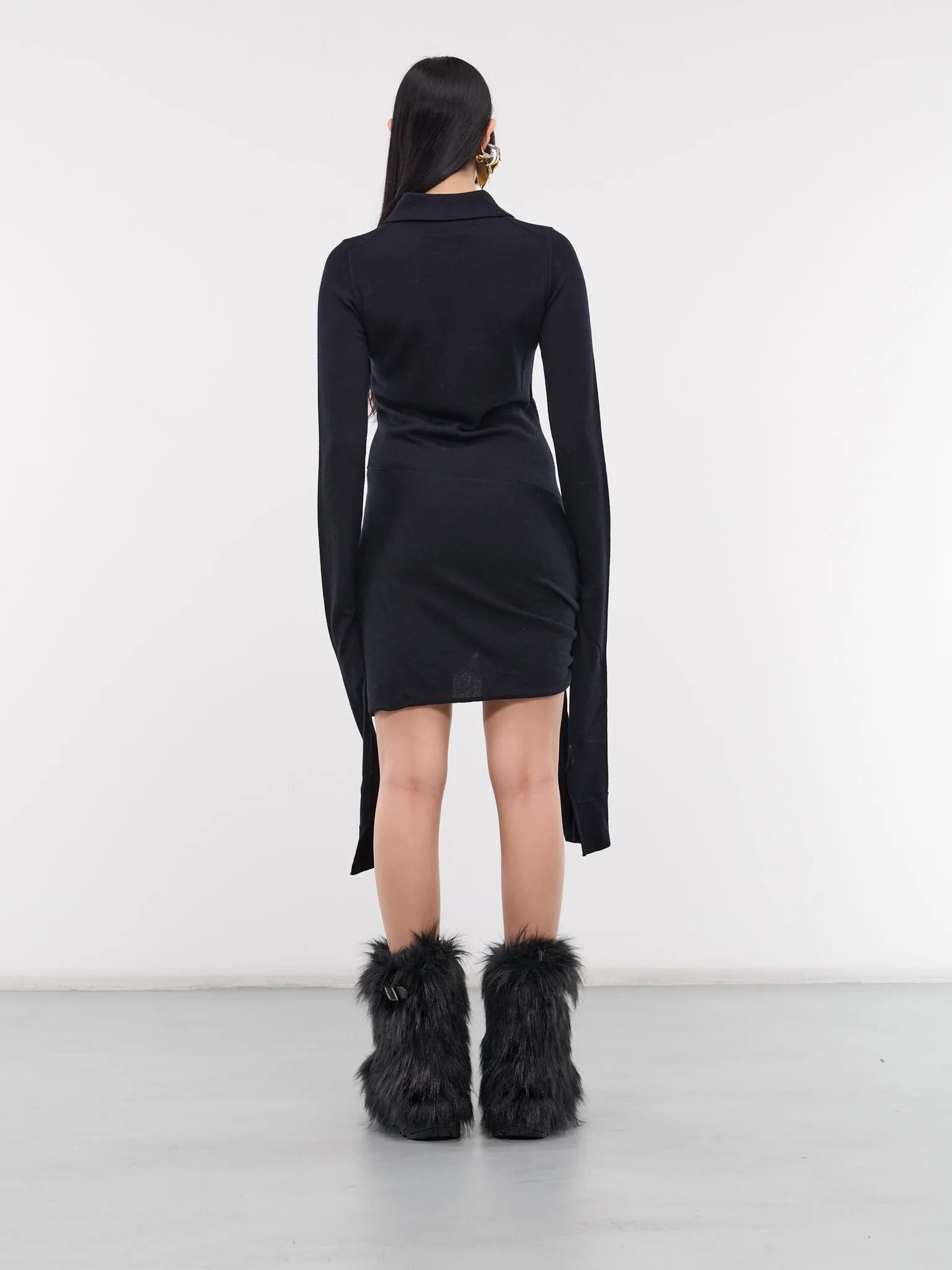 Knotted Sleeved Dress (COPML112Y1001-BLUE) sold by lorenzo product image thumbnail 3