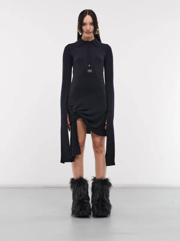 Knotted Sleeved Dress (COPML112Y1001-BLUE) sold by lorenzo